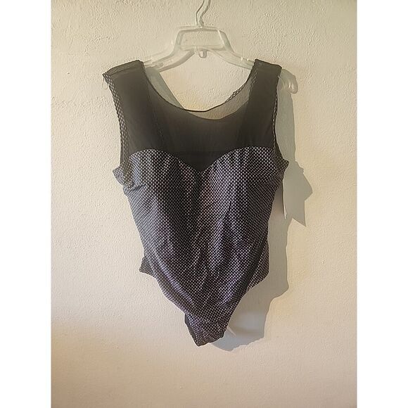 Meet Curve Swimsuit Black XXL One Piece 2xl White Sheer - Picture 1 of 5